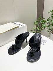 Loewe toggle sandal in shiny smooth calfskin black Heel height 9cm - 4