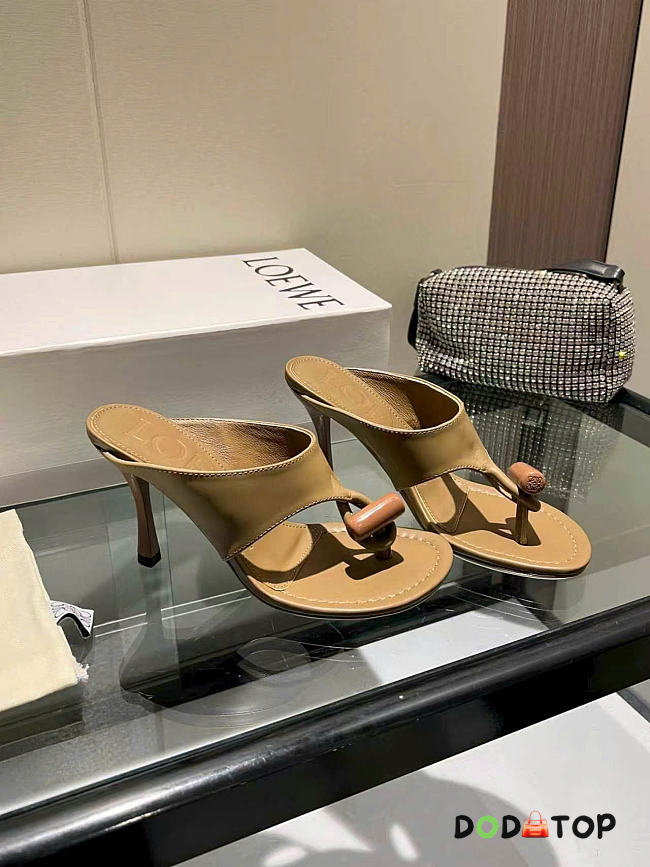 Loewe toggle sandal in shiny smooth calfskin black Heel height 9cm - 02 - 1