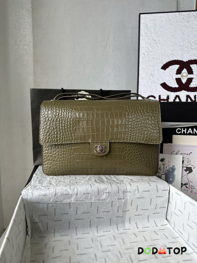 Chanel bag green crocodile 19x32x10cm - 1