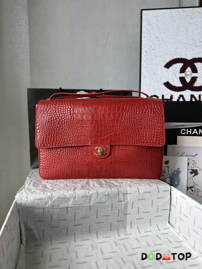 Chanel bag red crocodile 26x38x11cm - 1