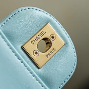 Chanel 26k Flap Bag Light Blue Lambskin in Bloom 25cm - 5