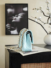 Chanel 26k Flap Bag Light Blue Lambskin in Bloom 25cm - 4