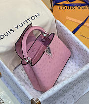 Louis Vuitton Capucines Ostrich leather pink bag size 27x18x0cm - 4