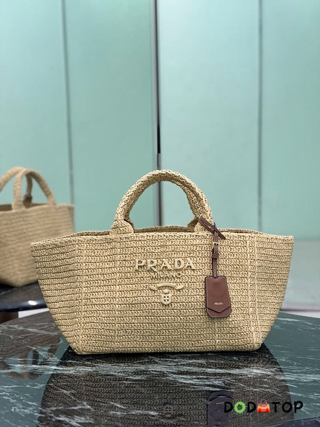Prada Large crochet tote bag with leather size 23.5×35×22cm - 1