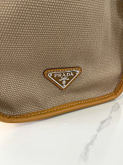 Prada Bonnie linen and leather tote bag size 50x36x17cm - 5