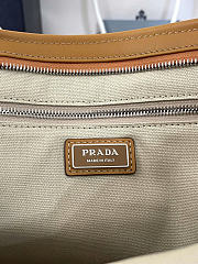 Prada Bonnie linen and leather tote bag size 50x36x17cm - 2