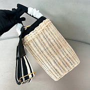 Prada wicker canvas tote bag black size 26x18x11.5cm - 4