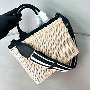 Prada wicker canvas tote bag black size 26x18x11.5cm - 2