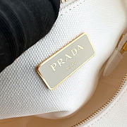 Prada wicker canvas tote bag white size 26x18x11.5cm - 5