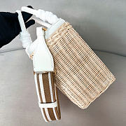 Prada wicker canvas tote bag white size 26x18x11.5cm - 3