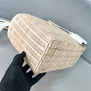 Prada wicker canvas tote bag white size 26x18x11.5cm - 2