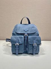 Prada Buckle Flap Nylon Backpack bue size 23.5x28x12cm - 1