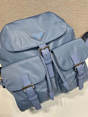 Prada Buckle Flap Nylon Backpack bue size 23.5x28x12cm - 3