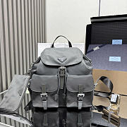 Prada Buckle Flap Nylon Backpack gray size 23.5x28x12cm - 1