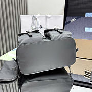 Prada Buckle Flap Nylon Backpack gray size 23.5x28x12cm - 5