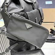 Prada Buckle Flap Nylon Backpack gray size 23.5x28x12cm - 4