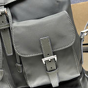 Prada Buckle Flap Nylon Backpack gray size 23.5x28x12cm - 3