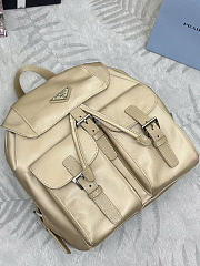 Prada Buckle Flap Nylon Backpack beige size 23.5x28x12cm - 4