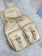 Prada Buckle Flap Nylon Backpack beige size 23.5x28x12cm - 2
