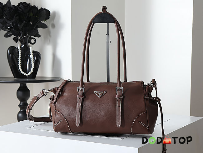 Prada Bonnie brown antiqued leather tote bag 32x17.5x10.5cm - 1