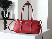 Prada Bonnie red antiqued leather tote bag 32x17.5x10.5cm  - 1