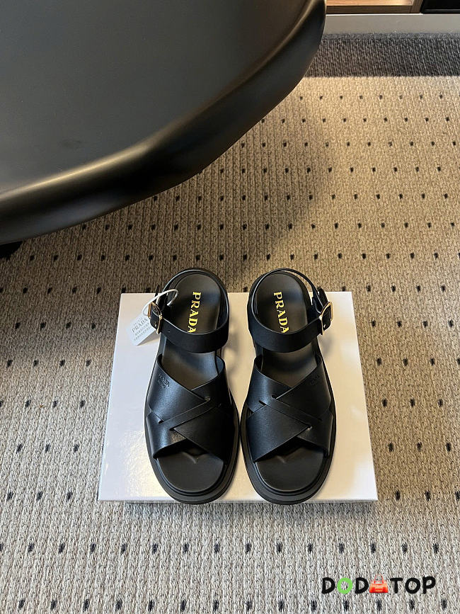 Prada leather sandals black 01 - 1
