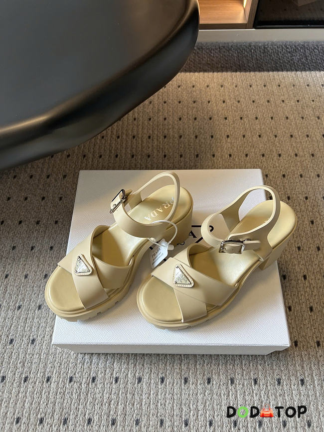 Prada Monolith buckle sandals beige  - 1