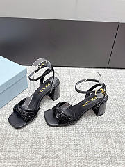 Prada heel leather black 6.5cm - 2
