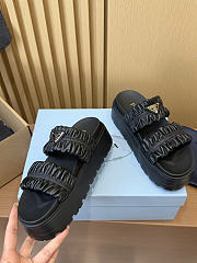 Prada Matelassé nappa leather flatform slides  - 5