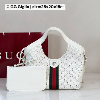 Gucci Giglio small tote bag White perforated 25x20x15cm