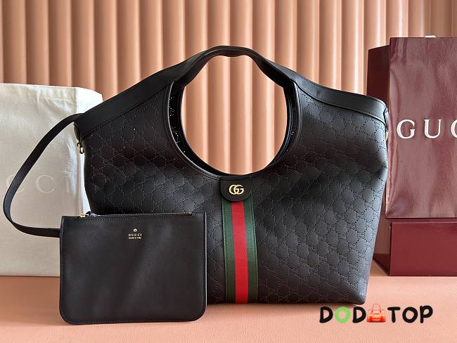 Gucci Giglio large tote bag black perforated 60x47x16cm - 1