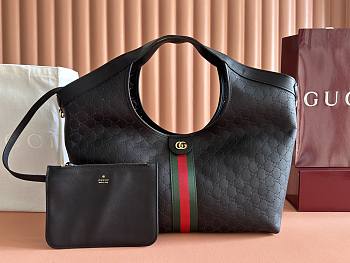 Gucci Giglio large tote bag black perforated 60x47x16cm