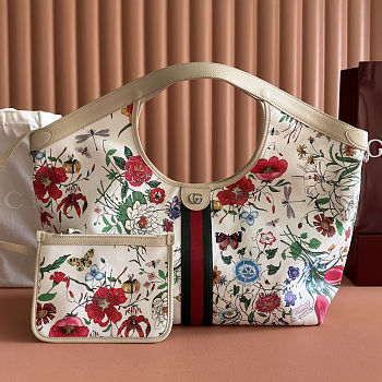 Gucci Giglio Flora large tote bag white size 60x47x16cm