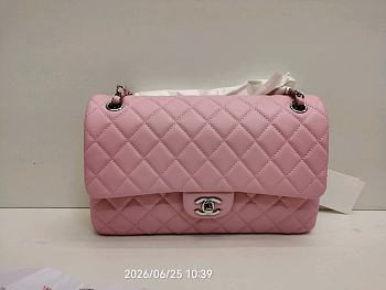 Chanel CF Lambskin Light Pink Silver bag Size 25 cm - Code CMiller for 25% off