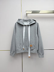 Louis Vuitton Contrast Drawstring Hoodie gray - 1