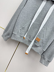 Louis Vuitton Contrast Drawstring Hoodie gray - 4