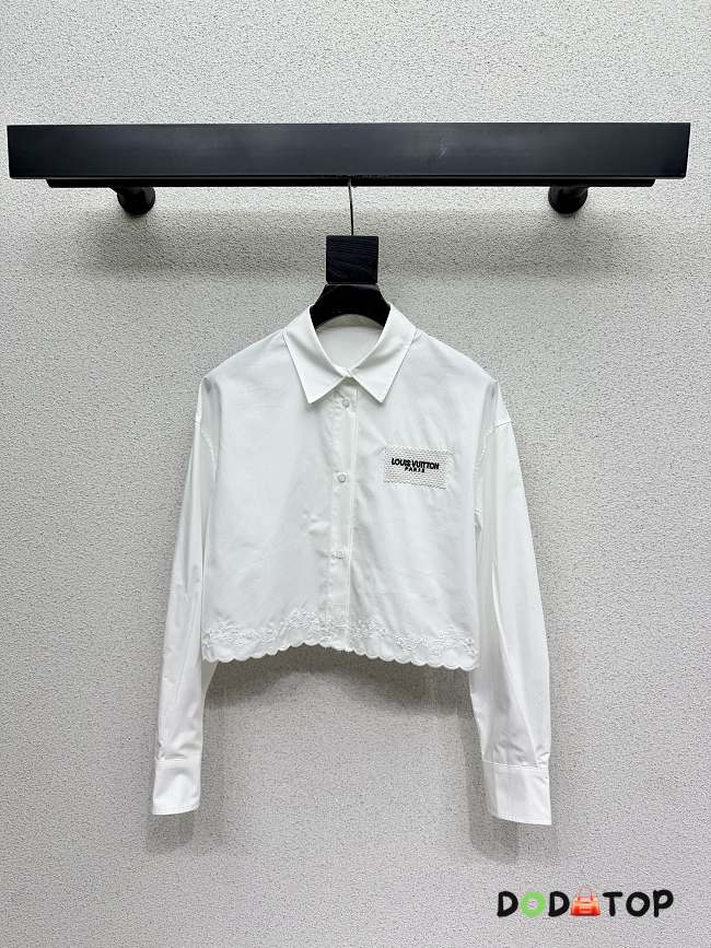 Louis Vuitton Broderie Trim Cropped Shirt - 1