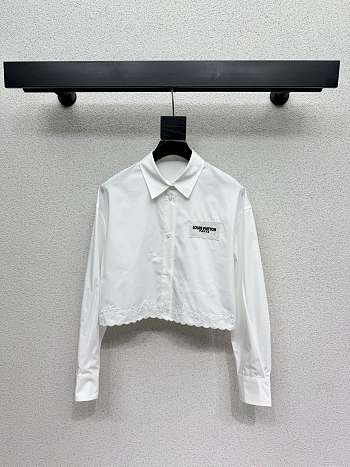 Louis Vuitton Broderie Trim Cropped Shirt