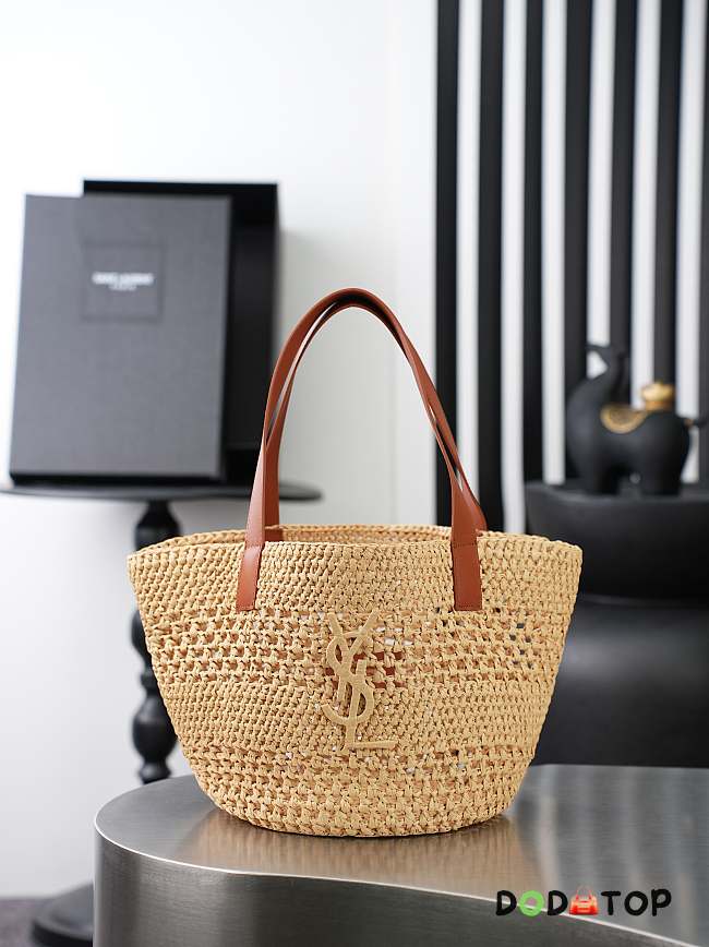YSL Saint Laurent PANIER in raffia Natural bag 44 x 22 x 22 cm - 1