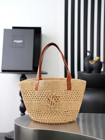 YSL Saint Laurent PANIER in raffia Natural bag 44 x 22 x 22 cm