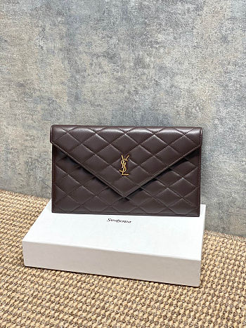 Ysl logo brown bag size 27x16x2cm