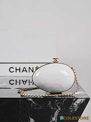 Chanel Small Egg Minaudiere Resin & Gold-Tone Metal Pearly White bag 29 x 15 x 9cm - 1