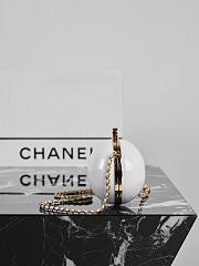 Chanel Small Egg Minaudiere Resin & Gold-Tone Metal Pearly White bag 29 x 15 x 9cm - 3