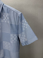 LV Patchwork Jacquard Short-Sleeved Shirt men  - 4
