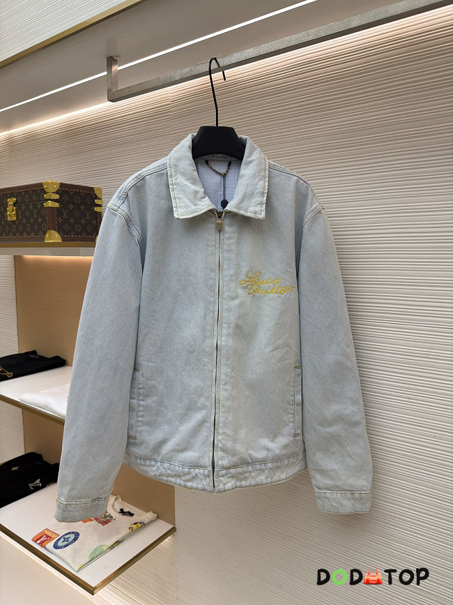 LV Embroidered Signature Denim Workwear Blouson men  - 1