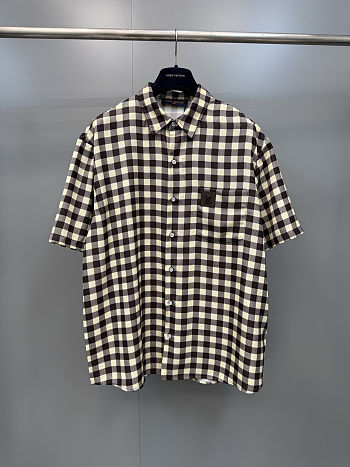 LV Damier Jacquard Short-Sleeved Shirt men