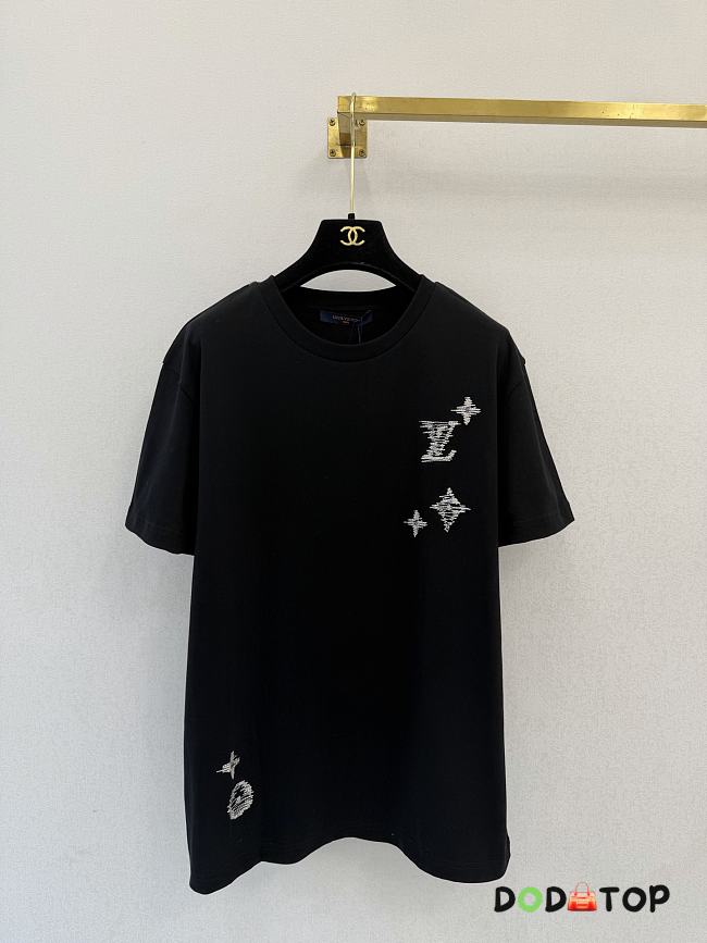LV Embroidered Signature Short-Sleeved T-Shirt men  - 1
