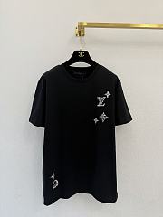 LV Embroidered Signature Short-Sleeved T-Shirt men  - 1