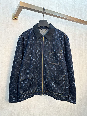 LV Monogram Denim Workwear Jacket men 