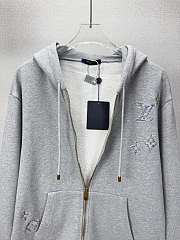 LV Embroidered Signature Zipped Hoodie men - 3